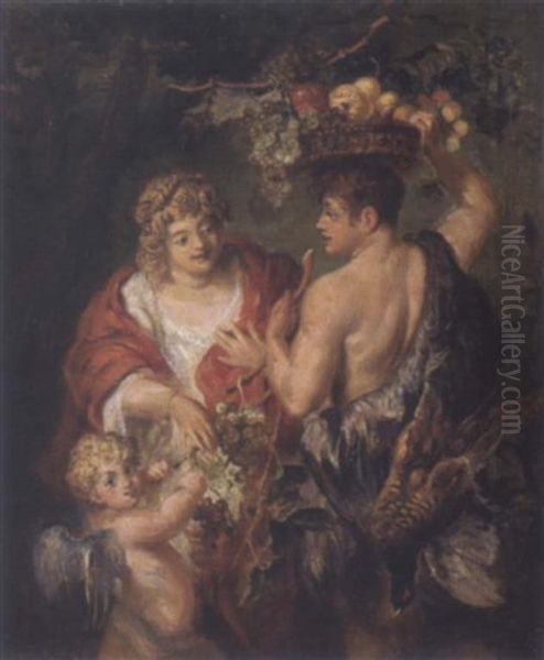 Bacchus Mit Ceres Und Amor Oil Painting by Ludwig Adam Kunz