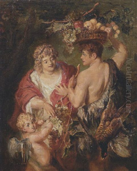 Bacchantische Szene Oil Painting by Ludwig Adam Kunz