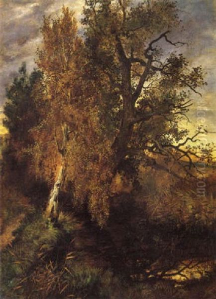 Herbstliche Moorlandschaft Oil Painting by Ludwig Adam Kunz