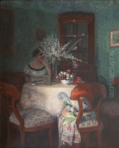 Interieur Oil Painting by Ida Kupelwieser