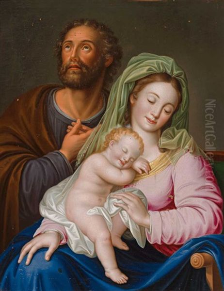 Hl. Familie Mit Schlafendem Jesuskind Oil Painting by Leopold Kupelwieser