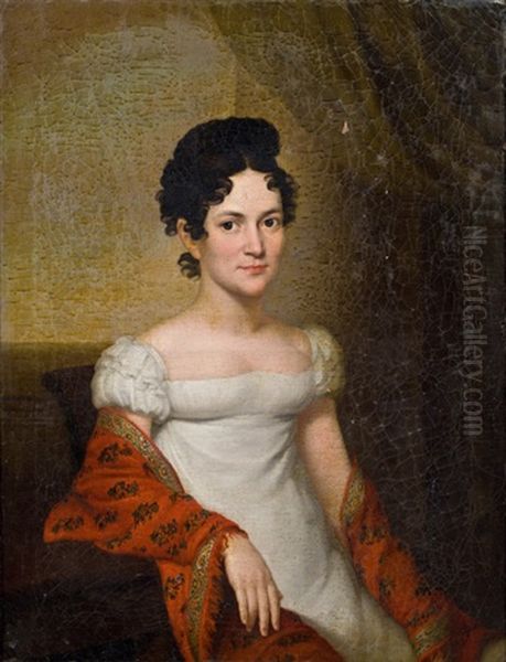 Caroline Bonaparte (?) Oil Painting by Leopold Kupelwieser