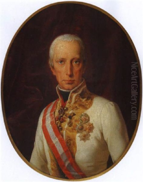 Kaiser Franz I. Von Osterreich Oil Painting by Leopold Kupelwieser