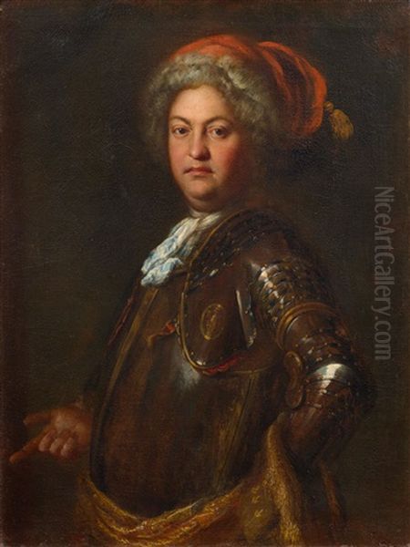 Portrait Of A Polish Nobleman Oil Painting by Johann (Jan) Kupetzki