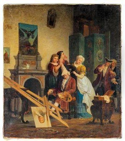 Eingenickt Oil Painting by Francesco Beda