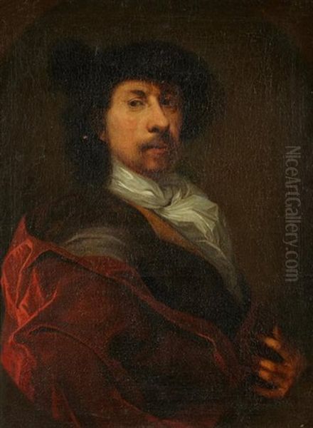 Portrait D'homme A La Maniere De Rembrandt Oil Painting by Johann (Jan) Kupetzki