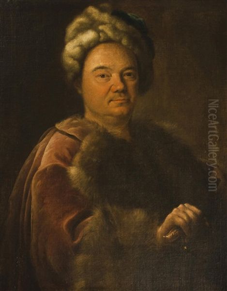 Bildnis Eines Mannes Mit Fellmutze Oil Painting by Johann (Jan) Kupetzki