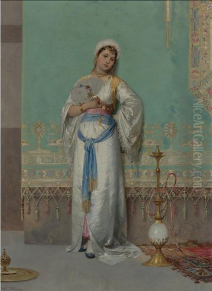 A Middle Eastern Beauty Oil Painting by Francesco Beda