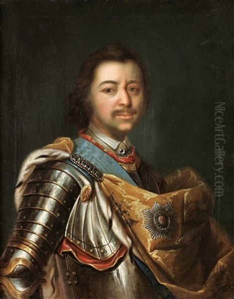 Tsar Peter Den Store Oil Painting by Johann (Jan) Kupetzki