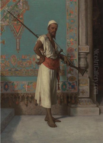 Egyptian With His Rifle Oil Painting by Francesco Beda