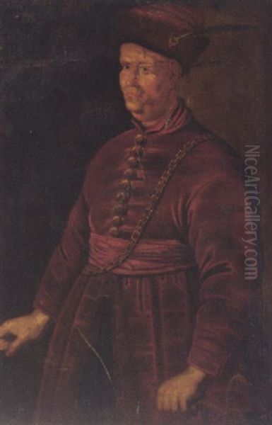 Portrait Of A Nobleman In Eastern European Dress Oil Painting by Johann (Jan) Kupetzki