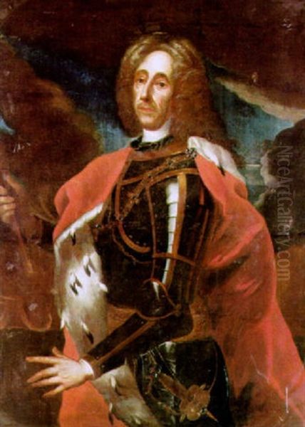 Bildnis Des Prinzen Eugen Von Savoyen Im Harnisch Und Im Hermelinmantel Oil Painting by Johann (Jan) Kupetzki