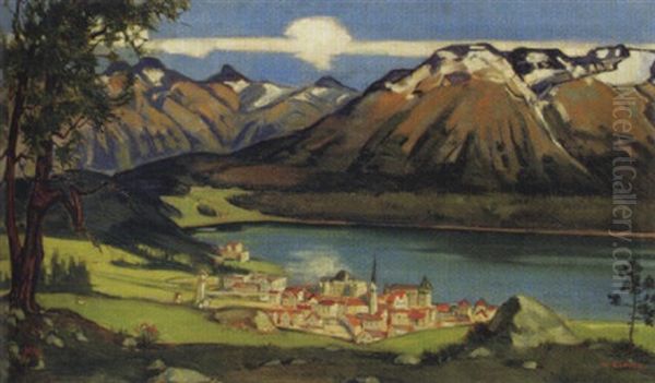 Ansicht Von St. Moritz Dorf Oil Painting by Walter Kupfer