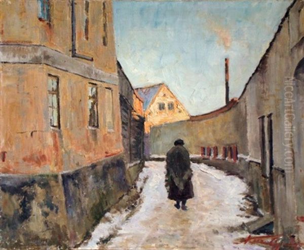 Street In The Kuldiga by Karlis Kurle-Kurlis