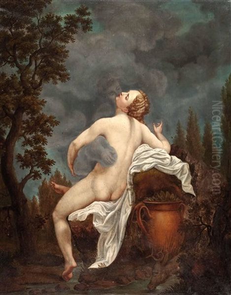 Jupiter Und Io (after Correggio) Oil Painting by Ludwig Viktor Ritter von Kurz zum Thurn und Goldenstein