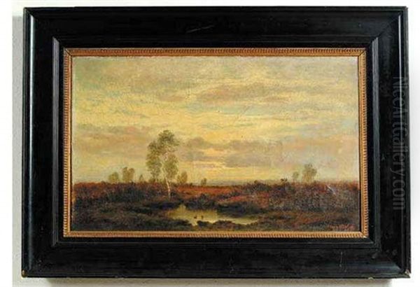 A Marsh At Dusk by Friedrich (Rudolf Fr.) Kurz