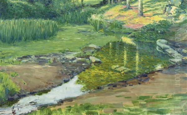 By The Stream Oil Painting by Max Kurzweil