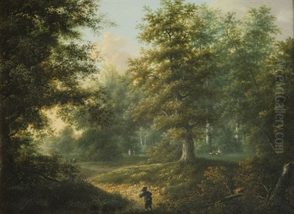 Waldlandschaft Oil Painting by Johann Kaspar Kuster