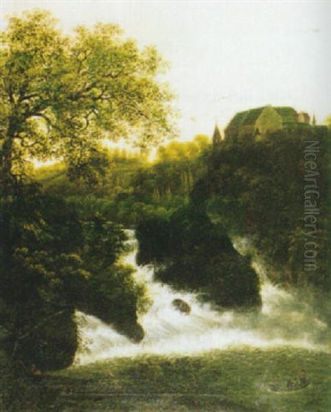 Der Rheinfall Oil Painting by Johann Kaspar Kuster