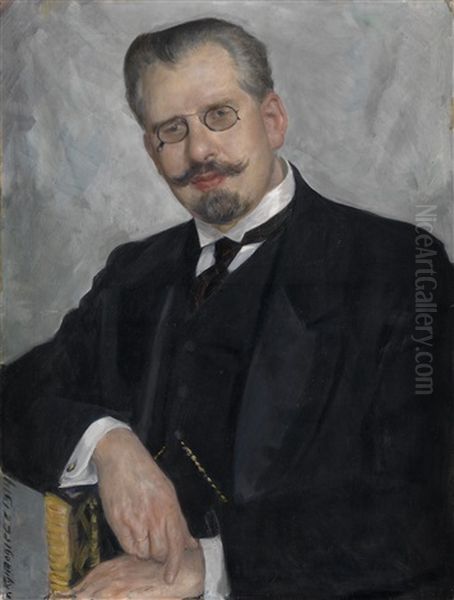 Portrait Of The Professor Of Medicine Ernest Gize Oil Painting by Boris Mikhailovich Kustodiev