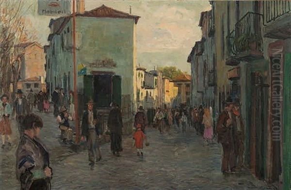 Street Scene Oil Painting by Paul Kutscha