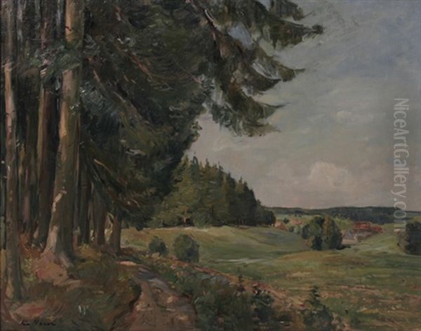 Landschaft Bei Konigsfeld Oil Painting by August Kutterer