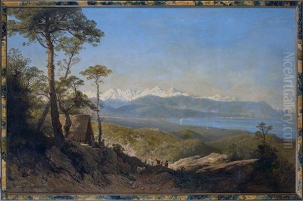 Paysage De Montagne Oil Painting by Carl Joseph Kuwasseg