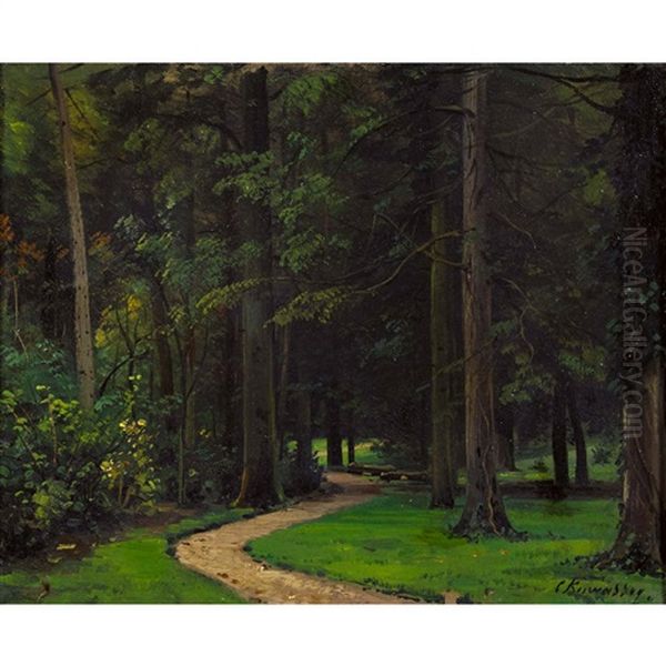 Le Chemin Forestier Oil Painting by Charles Euphrasie Kuwasseg