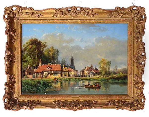 Vue D'epernay Oil Painting by Charles Euphrasie Kuwasseg