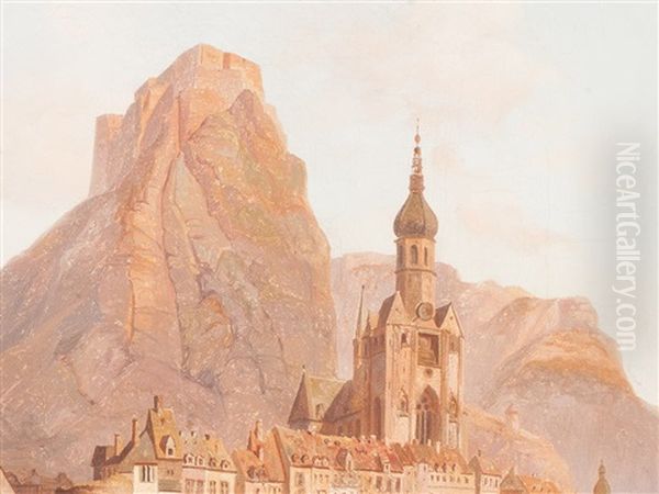 Dinant Oil Painting by Charles Euphrasie Kuwasseg