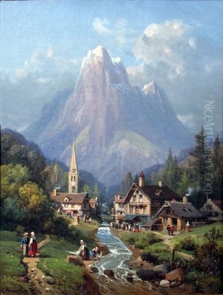 French Oil Painting by Charles Euphrasie Kuwasseg