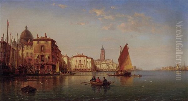 Venice Oil Painting by Charles Euphrasie Kuwasseg