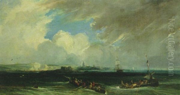 Stormy Weather Oil Painting by Charles Euphrasie Kuwasseg