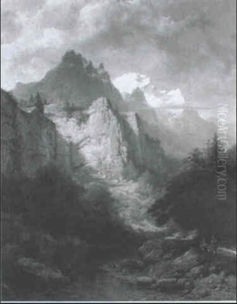 Alpenlandschaft by Charles Euphrasie Kuwasseg