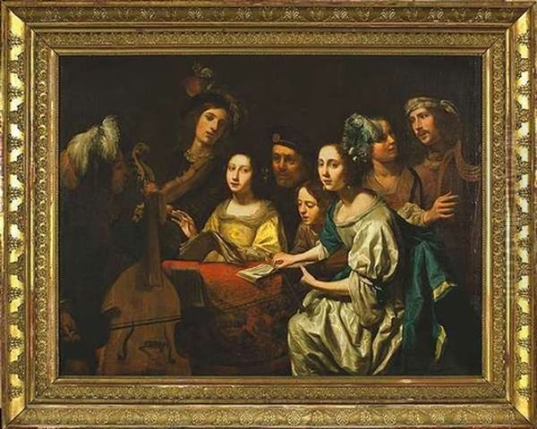 Musizierende Gesellschaft Oil Painting by Gysbrecht Van Der Kuyl