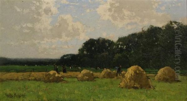 Farmers On The Field Oil Painting by Cornelis Kuypers