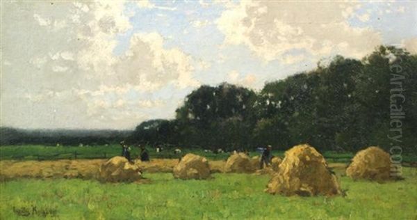 Farmers On The Field Oil Painting by Cornelis Kuypers