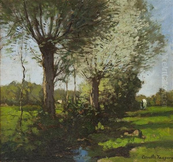 Dutch Landscape (spring) Oil Painting by Cornelis Kuypers