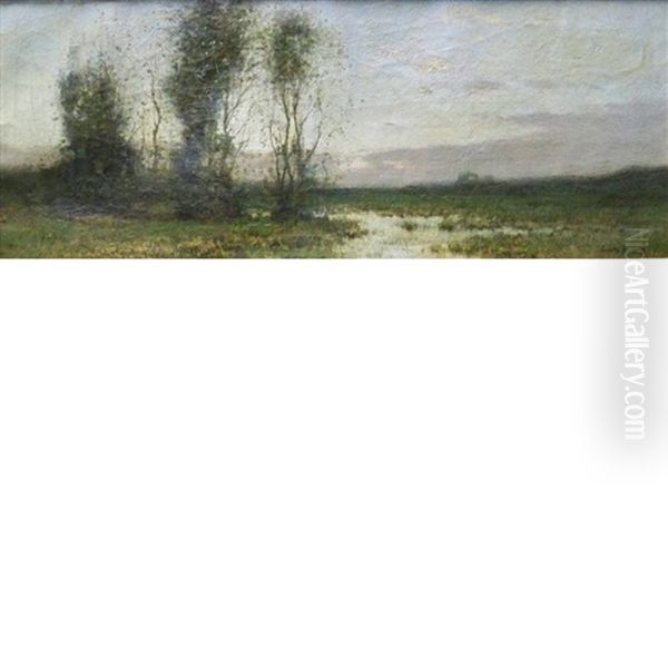 River Landscape Oil Painting by Cornelis Kuypers