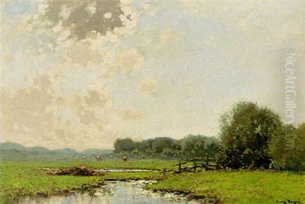 A River Landscape With Cows Oil Painting by Cornelis Kuypers