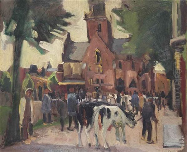 The Cattle Market, Alkmaar Oil Painting by Harrie Kuyten