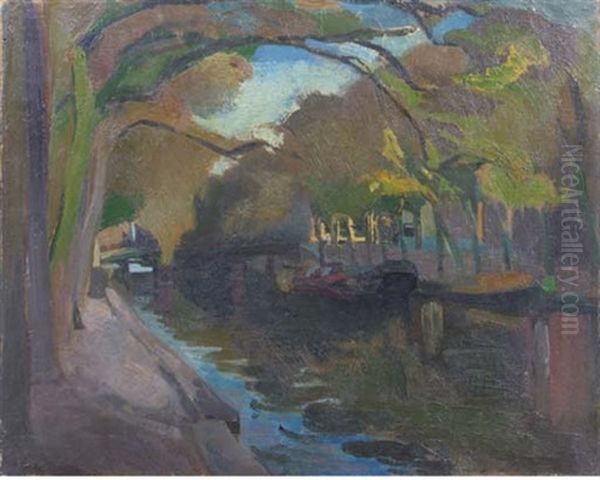 Heerengracht Amsterdam, Herfst Oil Painting by Harrie Kuyten