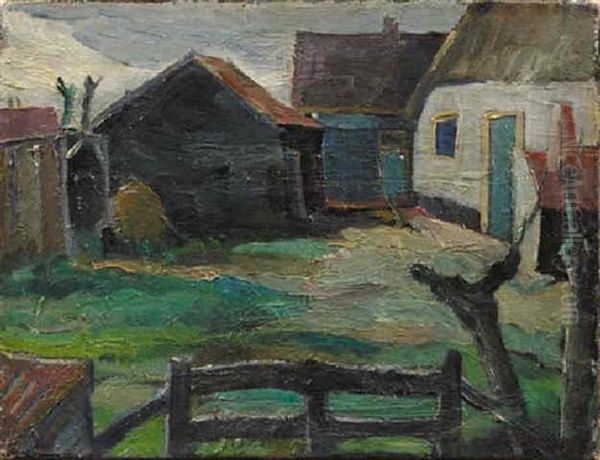 Farm Houses Oil Painting by Harrie Kuyten