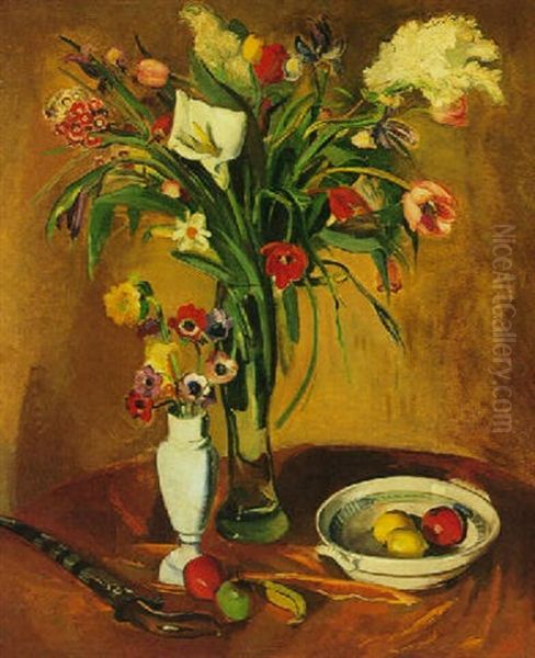 Still Life Of Flowers Oil Painting by Harrie Kuyten