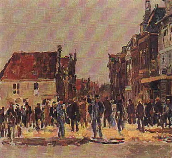 Kaasmarkt Oil Painting by Harrie Kuyten