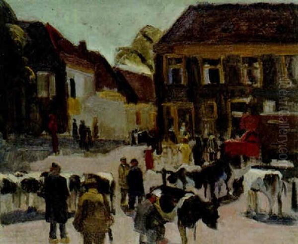 Cattle Market Oil Painting by Harrie Kuyten