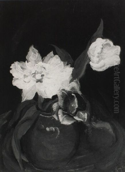 Stilleven Met Tulpen Oil Painting by Harrie Kuyten