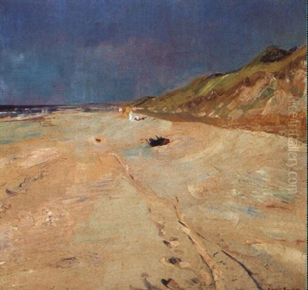 Beach Scene Oil Painting by Harrie Kuyten