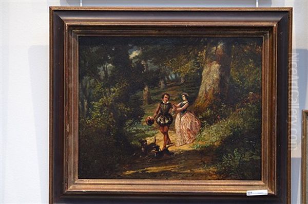 Galanterie Oil Painting by Martinus Antonius Kuytenbrouwer the Younger