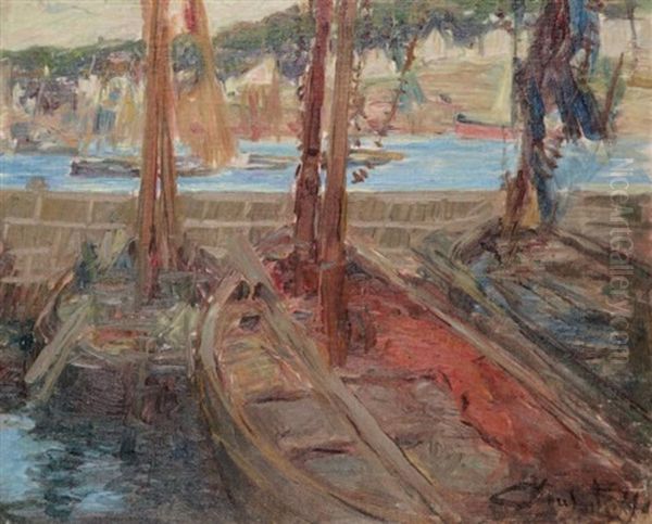 Port De Concarneau Oil Painting by Konstantin Kuznetsov